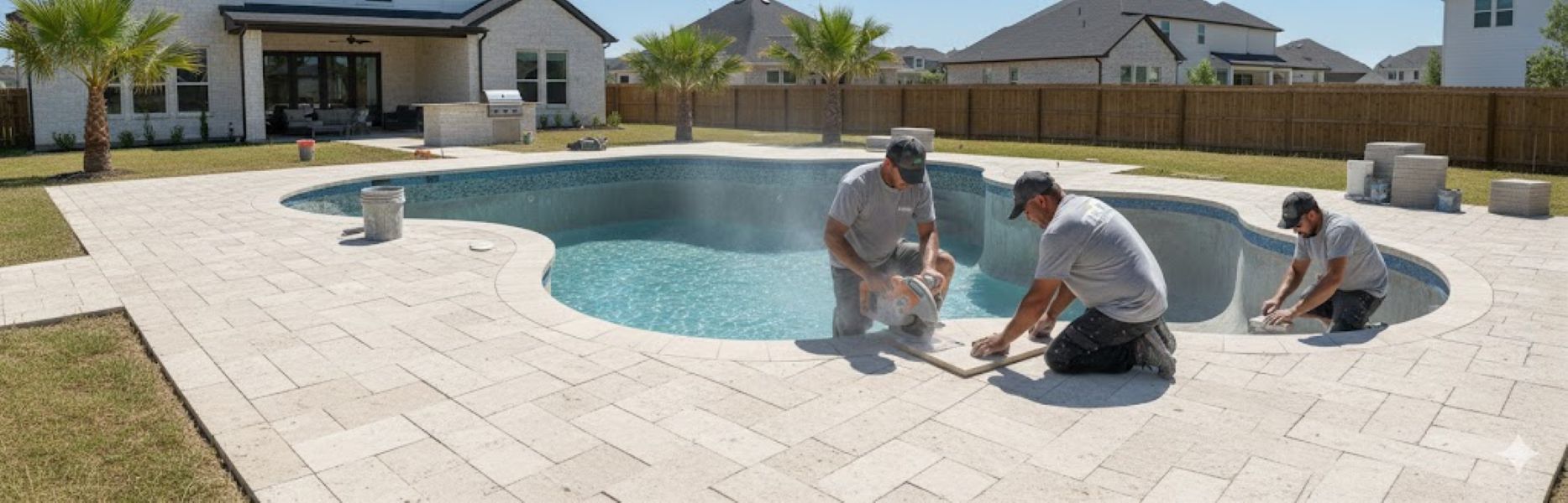 Custom pool construction in progress